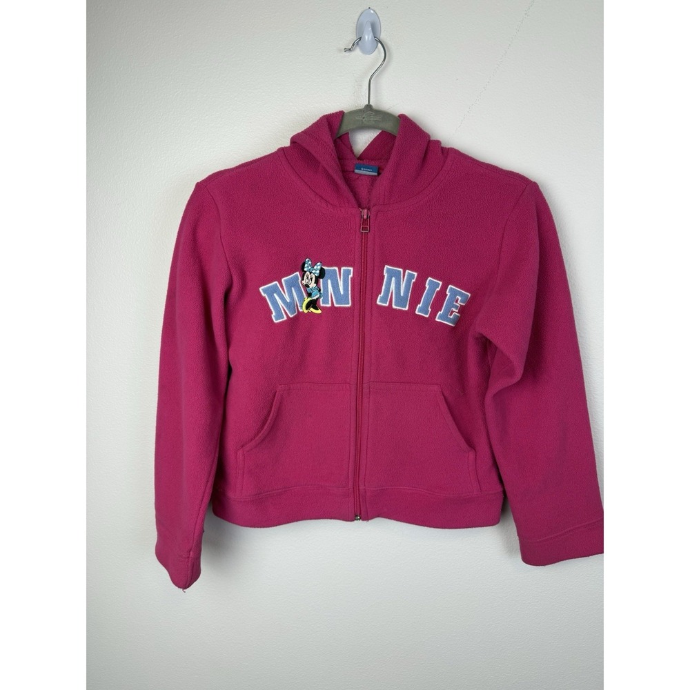 Disney‎ Store Minnie Mouse Hoodie Zip Up Pink  Girls Sz 10/12 Medium